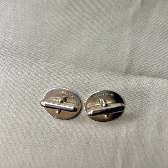 Authentic Tiffany & Co. NFL Sterling Silver Cufflinks with Box and Felt Pouch - Picture 5 of 6